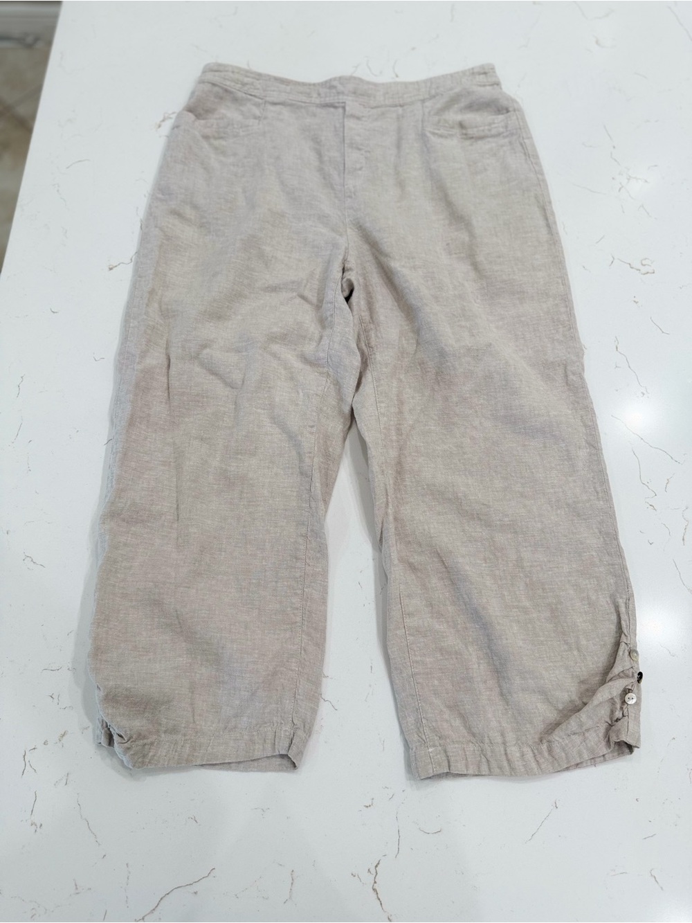 Habitat Linen-Cotton Cropped Chinos Lagenlook Minimalist Coastal